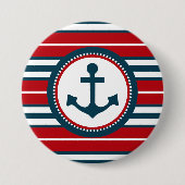 Nautisch ontwerp ronde button 7,6 cm (Voorkant)