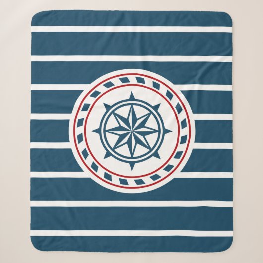 Nautisch ontwerp sherpa deken (Voorkant)