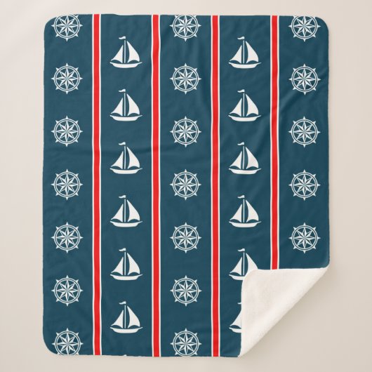 Nautisch ontwerp sherpa deken (Voorkant)