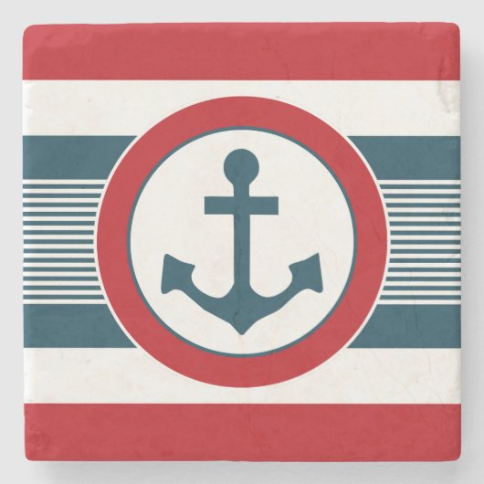 Nautisch ontwerp stenen onderzetter (Voorkant)
