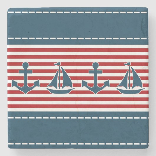 Nautisch ontwerp stenen onderzetter (Voorkant)