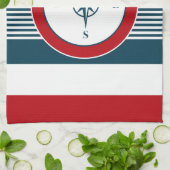 Nautisch ontwerp theedoek (Gevouwen)