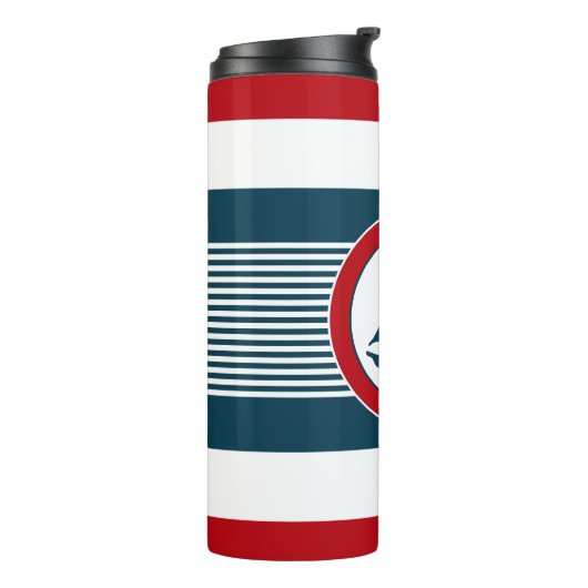 Nautisch ontwerp thermosbeker (Gedraaid links)
