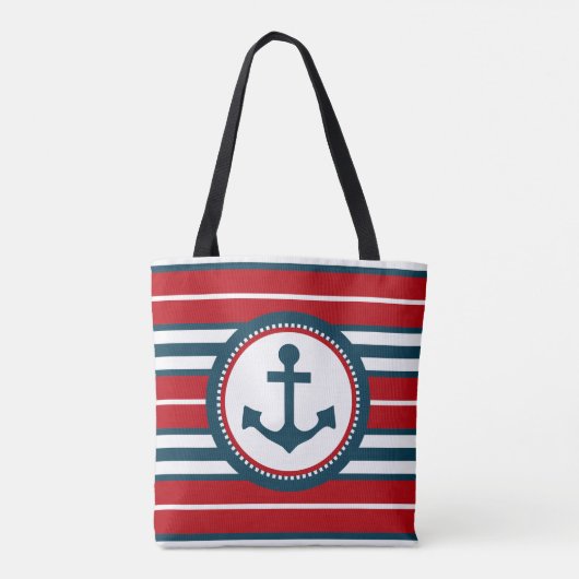 Nautisch ontwerp tote bag (Achterkant)