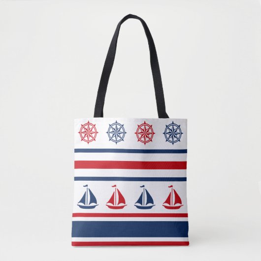 Nautisch ontwerp tote bag (Voorkant)