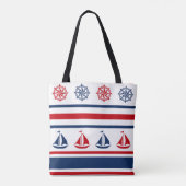 Nautisch ontwerp tote bag (Achterkant)