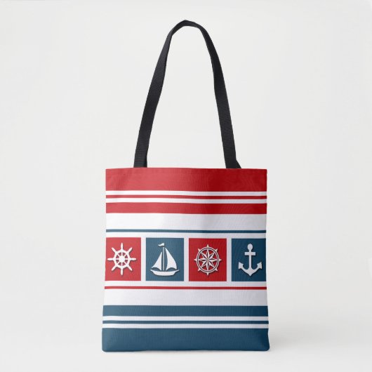 Nautisch ontwerp tote bag (Voorkant)
