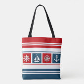Nautisch ontwerp tote bag (Achterkant)