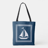 Nautisch ontwerp tote bag (Achterkant)
