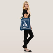 Nautisch ontwerp tote bag (Op model)