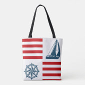 Nautisch ontwerp tote bag (Achterkant)