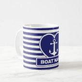 Nautisch ontwerp van het verankeringspunt Blauw wi Koffiemok (Voorkant links)
