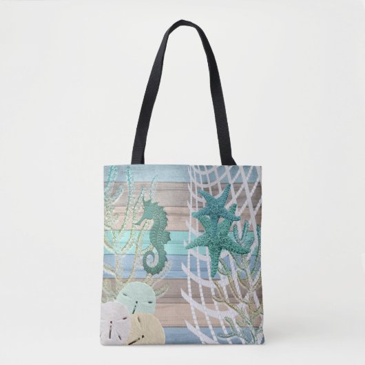 Nautisch ontwerp van zeestralen tote bag (Voorkant)