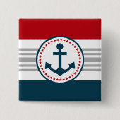 Nautisch ontwerp vierkante button 5,1 cm (Voorkant)