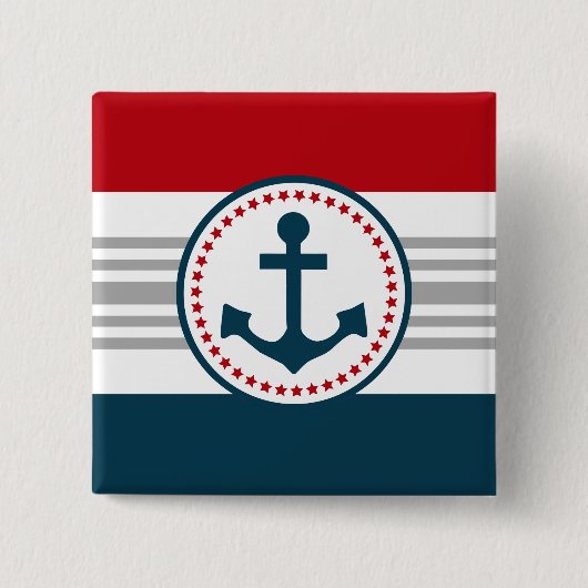 Nautisch ontwerp vierkante button 5,1 cm (Voorkant)