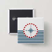Nautisch ontwerp vierkante button 5,1 cm (Voorkant /achterkant)