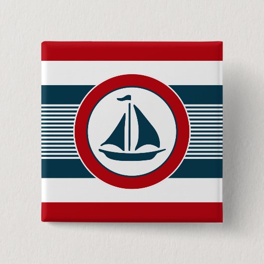 Nautisch ontwerp vierkante button 5,1 cm (Voorkant)