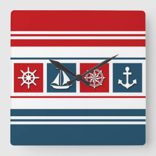 Nautisch ontwerp vierkante klok