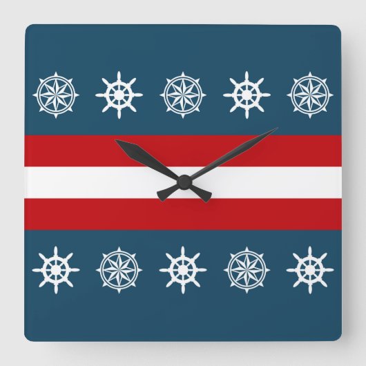 Nautisch ontwerp vierkante klok (Voorkant)