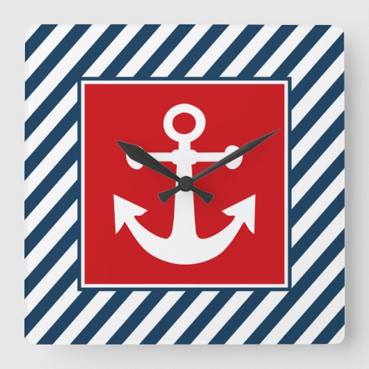 Nautisch ontwerp vierkante klok (Voorkant)