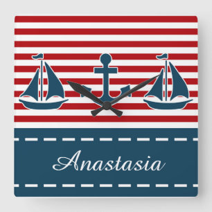 Nautisch ontwerp vierkante klok
