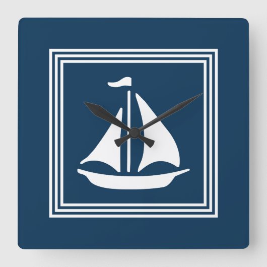 Nautisch ontwerp vierkante klok (Voorkant)