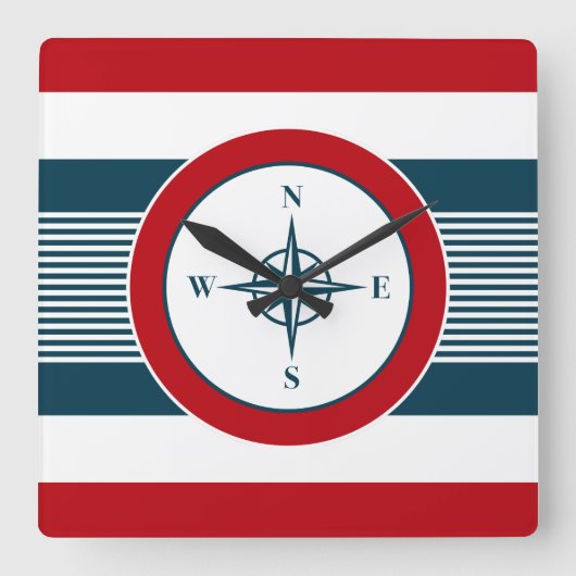 Nautisch ontwerp vierkante klok (Voorkant)