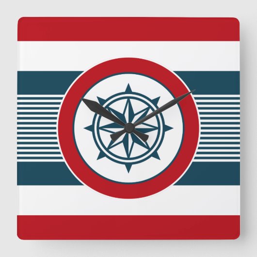 Nautisch ontwerp vierkante klok (Voorkant)