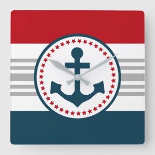 Nautisch ontwerp vierkante klok