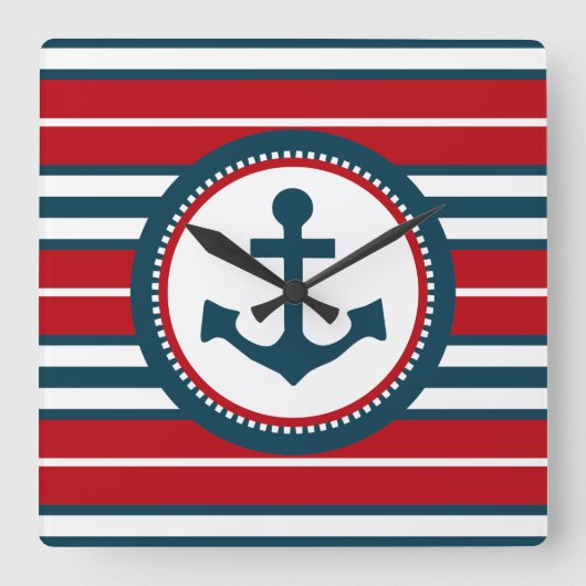 Nautisch ontwerp vierkante klok (Voorkant)