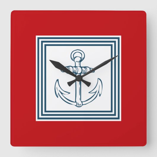 Nautisch ontwerp vierkante klok (Voorkant)