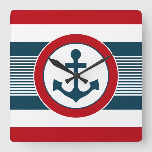 Nautisch ontwerp vierkante klok (Voorkant)