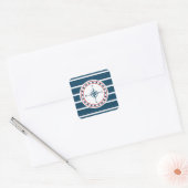 Nautisch ontwerp vierkante sticker (Envelop)