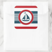 Nautisch ontwerp vierkante sticker (Tas)