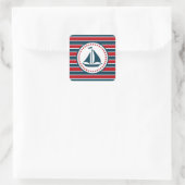 Nautisch ontwerp vierkante sticker (Tas)