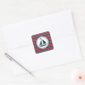 Nautisch ontwerp vierkante sticker (Envelop)