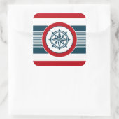 Nautisch ontwerp vierkante sticker (Tas)