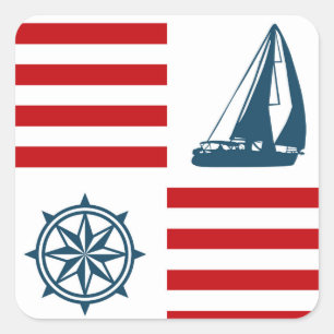 Nautisch ontwerp vierkante sticker