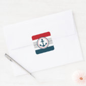 Nautisch ontwerp vierkante sticker (Envelop)