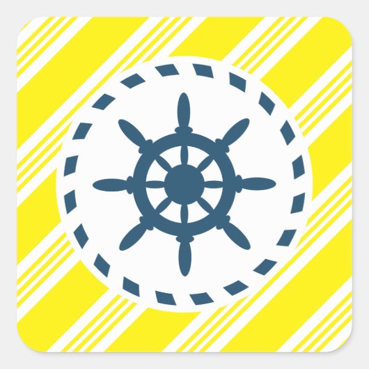 Nautisch ontwerp vierkante sticker (Voorkant)