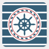 Nautisch ontwerp vierkante sticker (Voorkant)