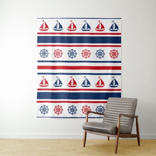 Nautisch ontwerp wandkleed (In situ)
