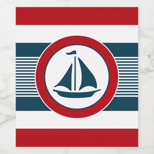 Nautisch ontwerp wijn etiket (Enkel label)