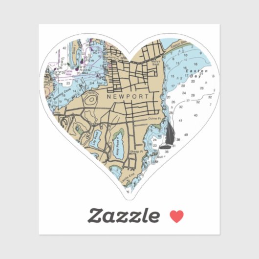 Nautisch overzicht van Newport RI Sticker (Vel)