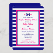 Nautisch Paar Coed Bruiloft Douche Uitnodiging (Voorkant / Achterkant)