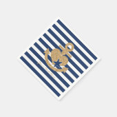 Nautisch papier servetten-Navy & Gold Servet (Hoek)