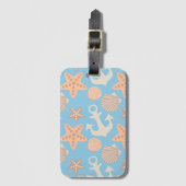 Nautisch pasteel bagagelabel (Voorkant (verticaal))