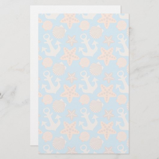 Nautisch pasteel briefpapier (Voorkant / Achterkant)