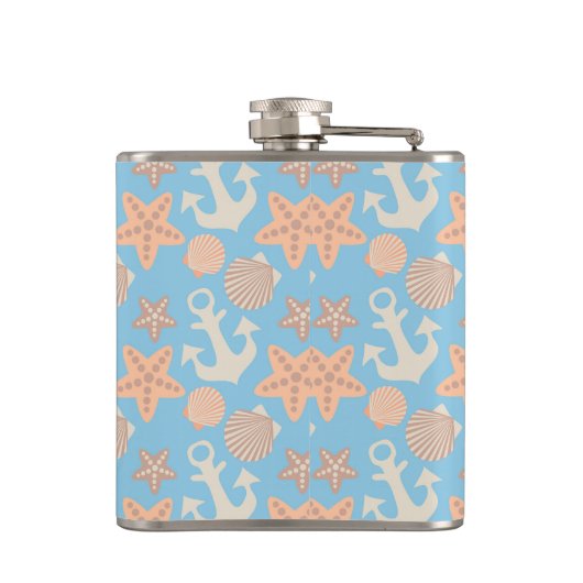 Nautisch pasteel heupfles (Achterkant)