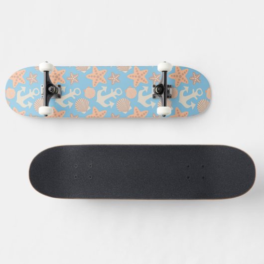 Nautisch pasteel persoonlijk skateboard (Horizontaal)